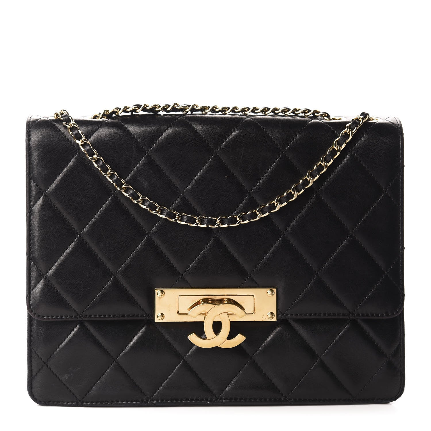 Chanel Lambskin Quilted Medium Golden Class Flap Black 1 of 14