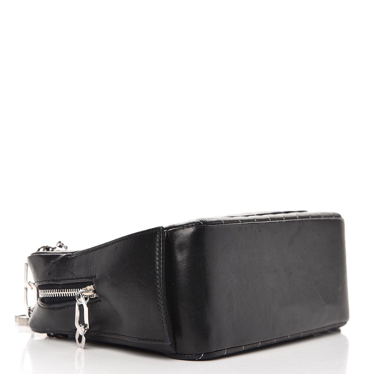 Chanel Lambskin Vertical Quilted Mademoiselle Small Camera Case Black 4 of 15