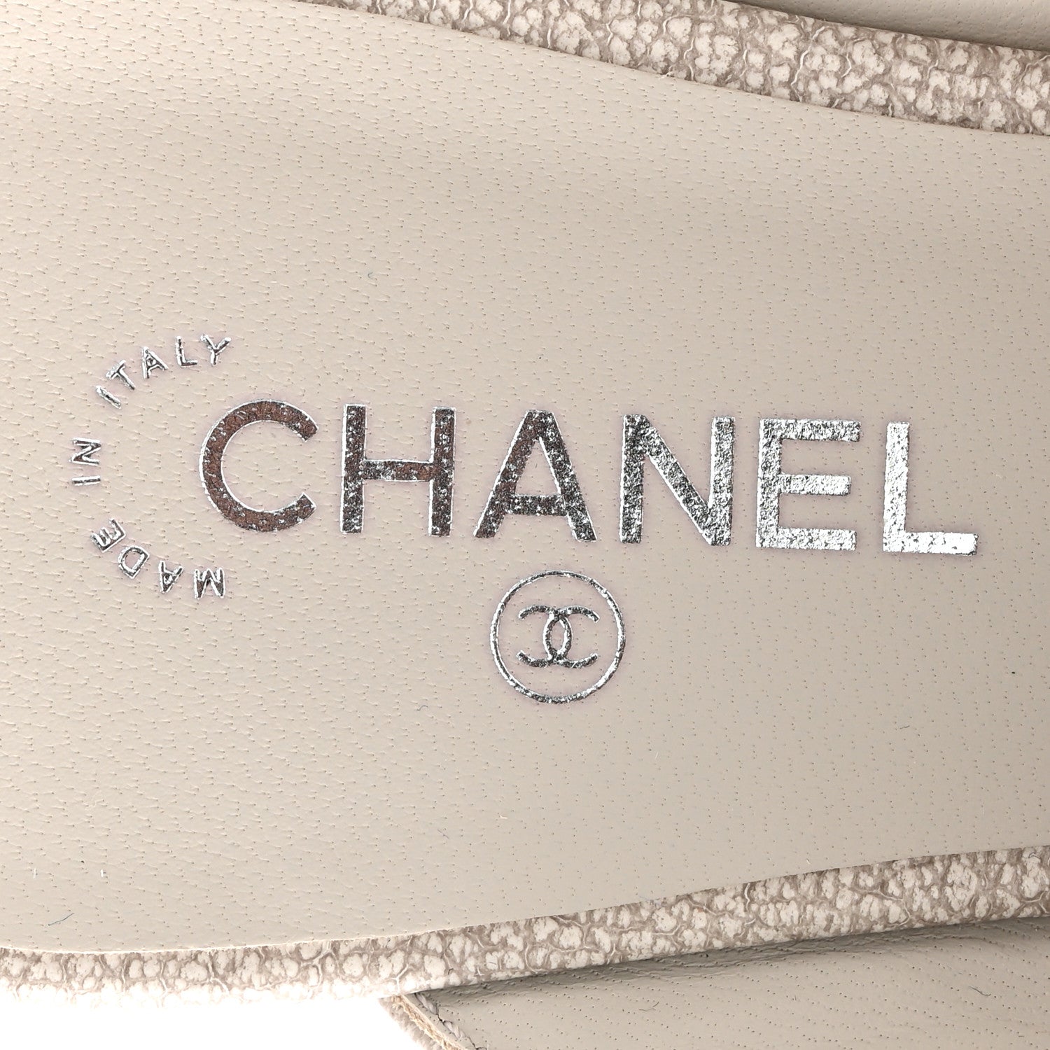 Chanel Iridescent Calfskin Logo CC Turnlock Sandals 37.5 Grey 8 of 10