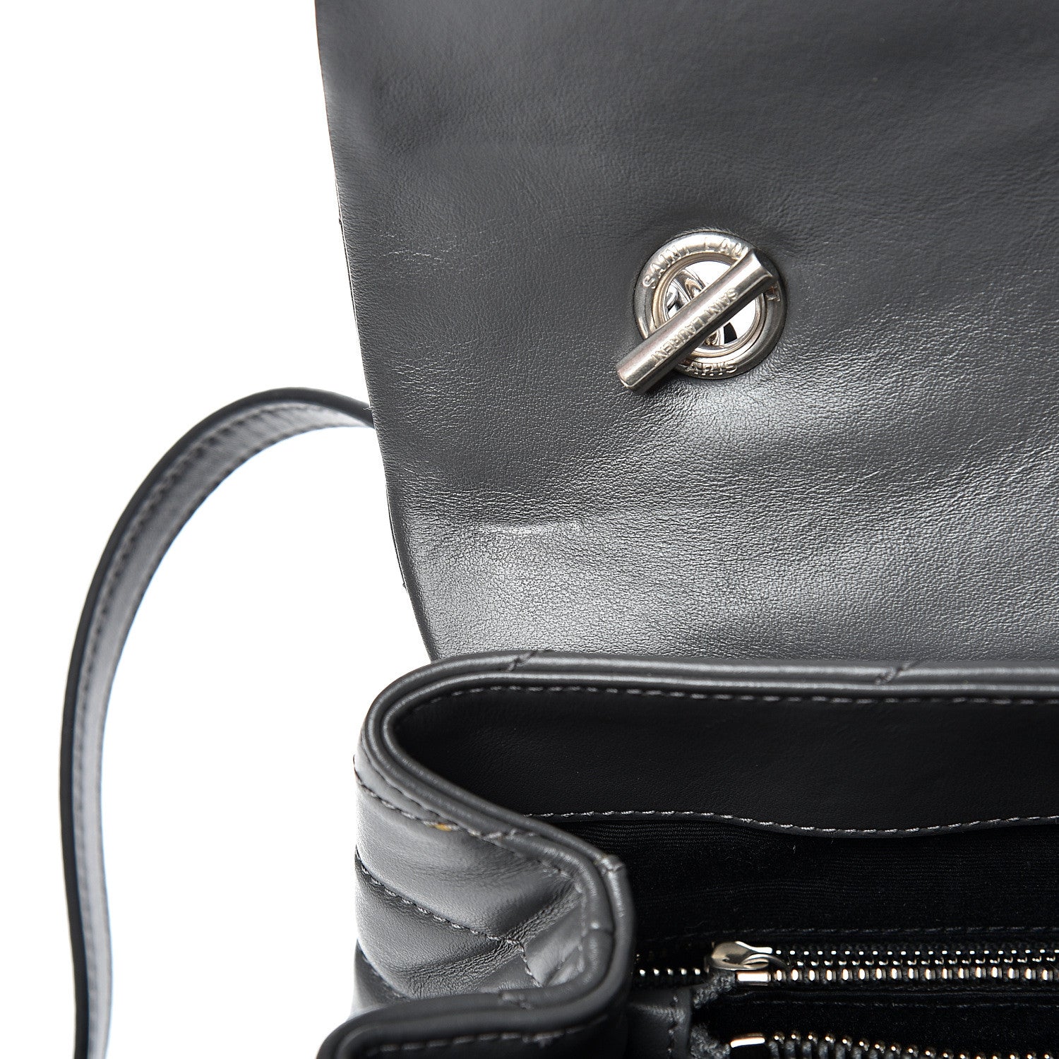 Saint Laurent Calfskin Y Quilted Monogram Medium Loulou Satchel Kaki Fonce 10 of 14