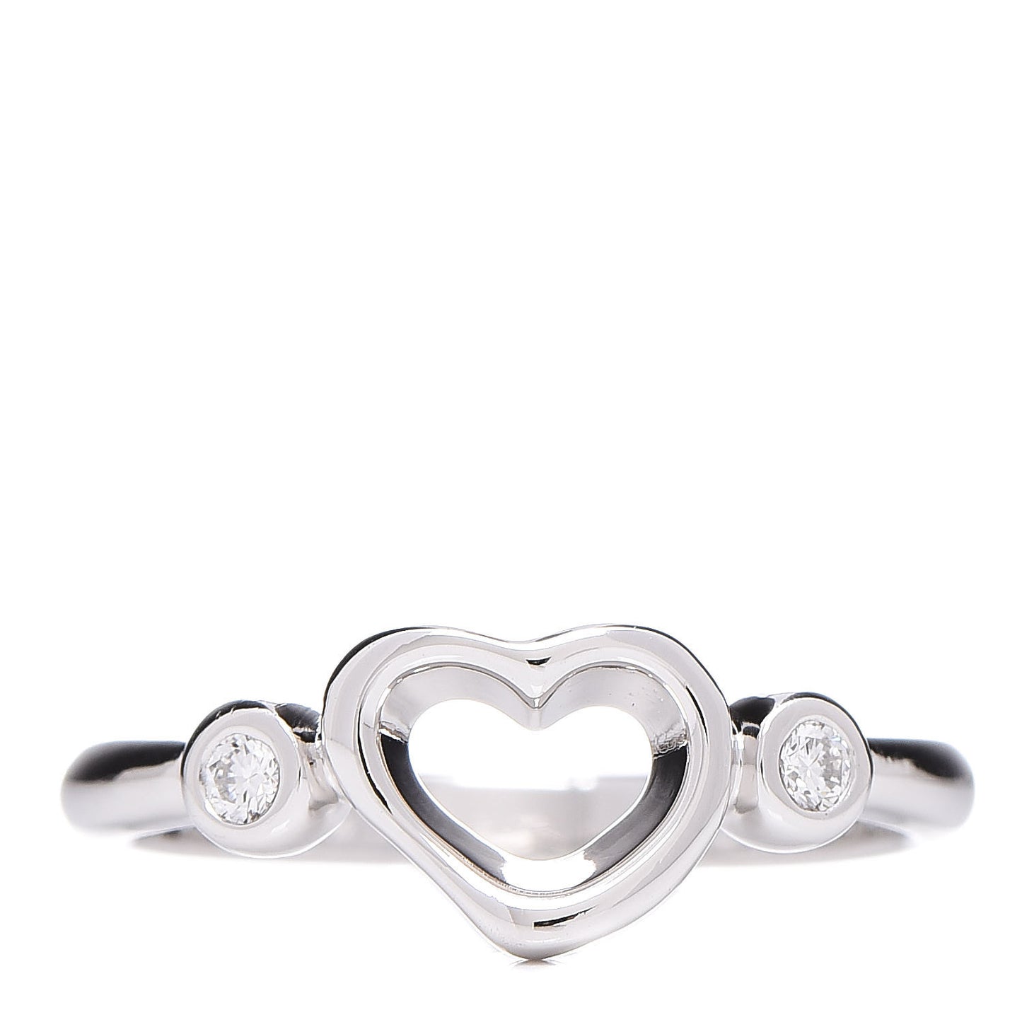 Platinum Diamond Elsa Peretti Open Heart Ring 49 5