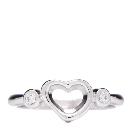 Tiffany Platinum Diamond Elsa Peretti Open Heart Ring 49 5 1 of 6