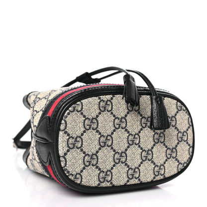 Gucci GG Supreme Monogram Web Mini Ophidia Bucket Bag Beige Blue 4 of 8