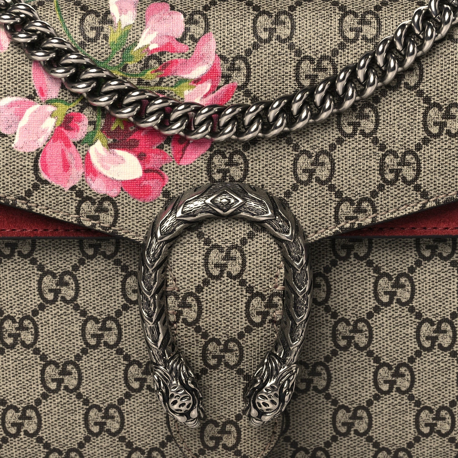 Gucci GG Supreme Monogram Blooms Small Dionysus Shoulder Bag Beige Multicolor Dry Rose 8 of 10