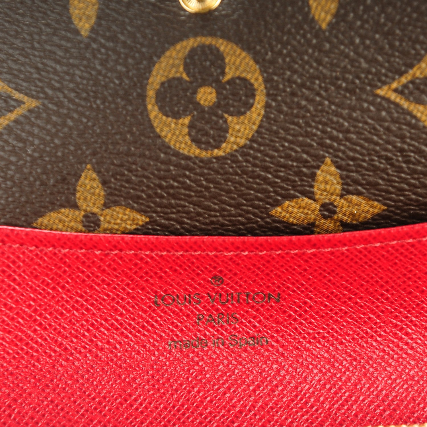 Louis Vuitton Monogram Emilie Wallet Red 7 of 8