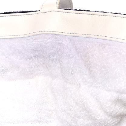 Chanel Terry Cotton CC Beach Tote Navy White 15 of 21