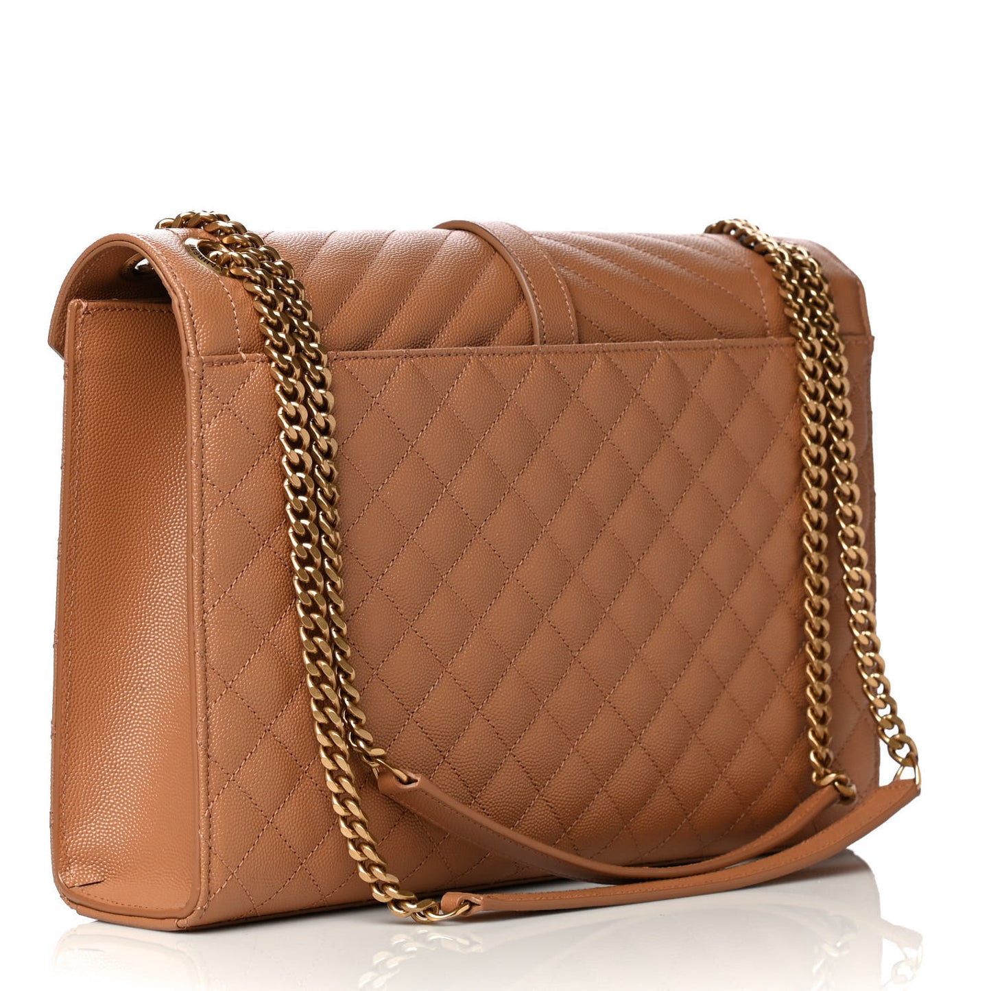 Grain De Poudre Textured Mixed Matelasse Triquilt Large Monogram Satchel Dune