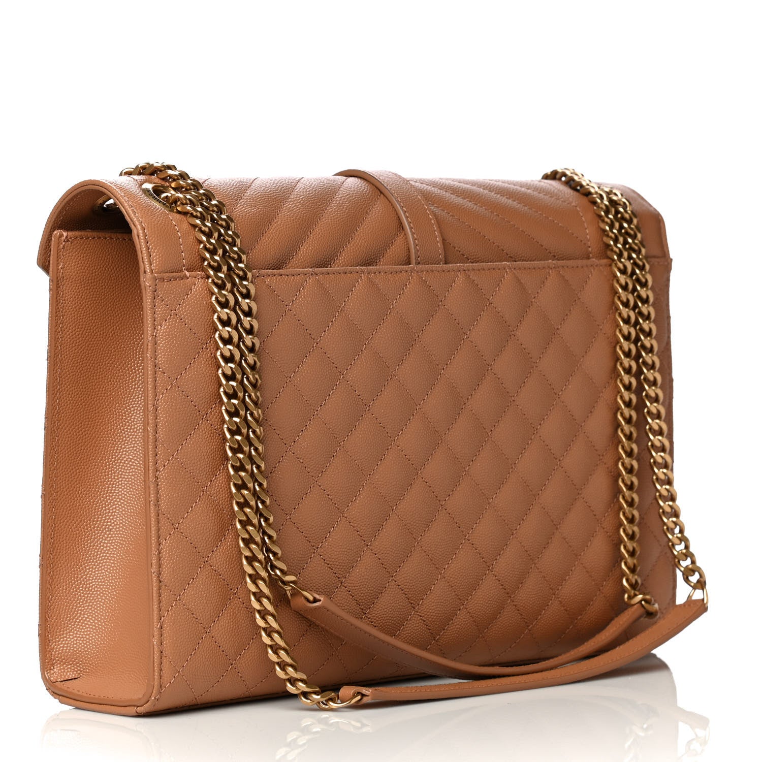 Saint Laurent Grain De Poudre Textured Mixed Matelasse Triquilt Large Monogram Satchel Dune 3 of 13