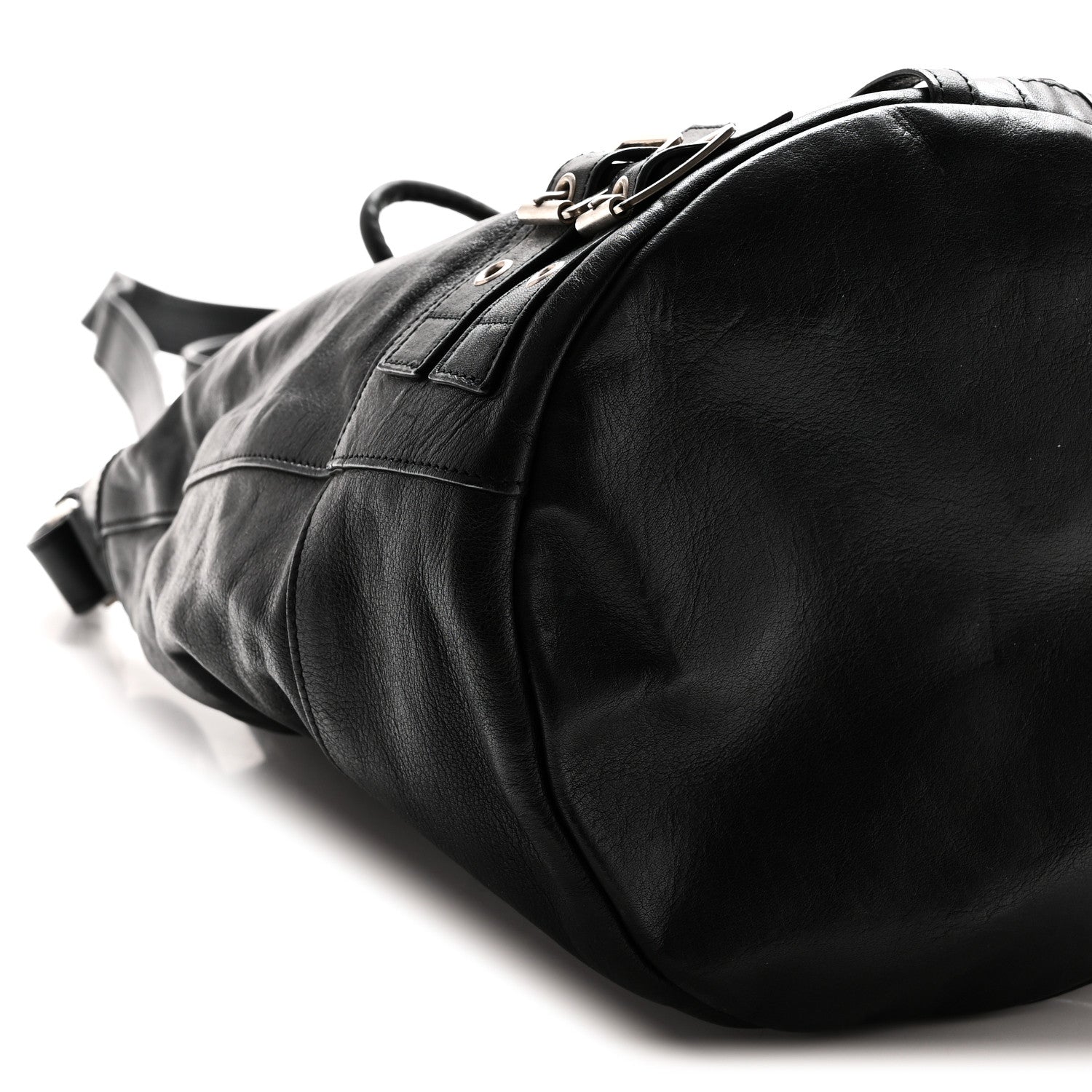 Saint Laurent Calfskin Medium Rider Bucket Bag Black 8 of 9