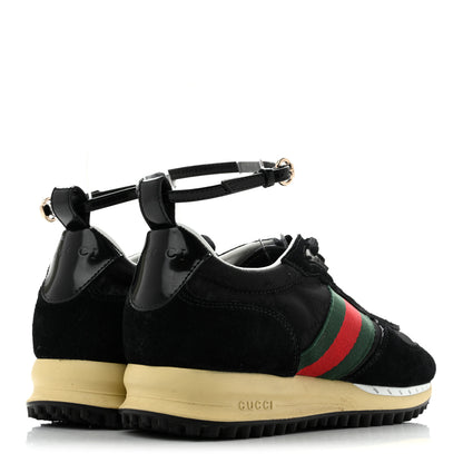 Gucci GG Suede Monogram Web Re-Motion Sneakers 35 Black 5 of 11