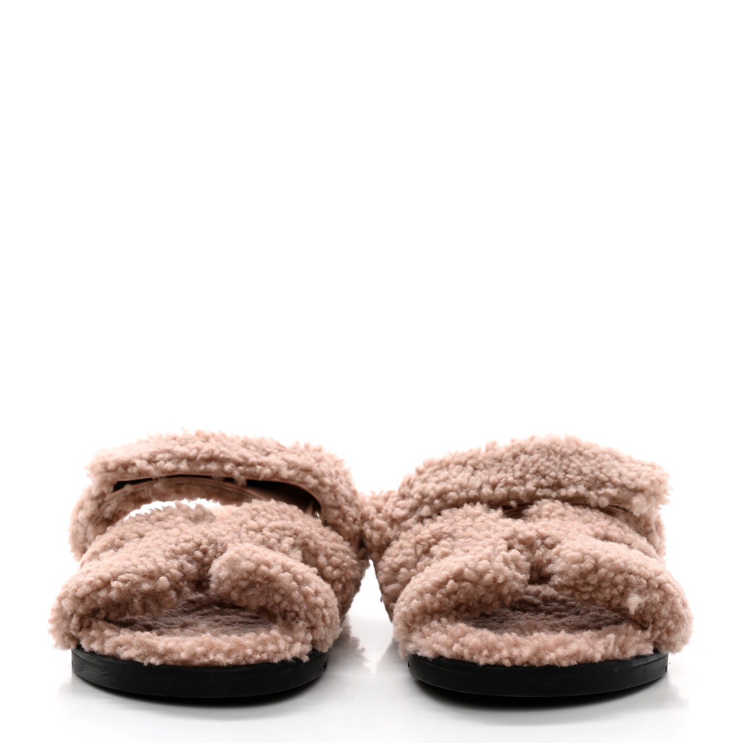 Hermes Woolskin Womens Chypre Sandals 38 Bois De Santal 2 of 8