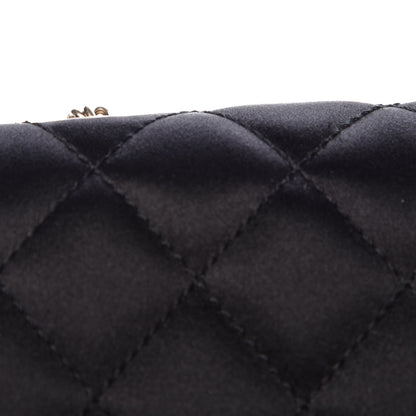 Chanel Satin Quilted Jeweled East West Flap Black 13 of 15