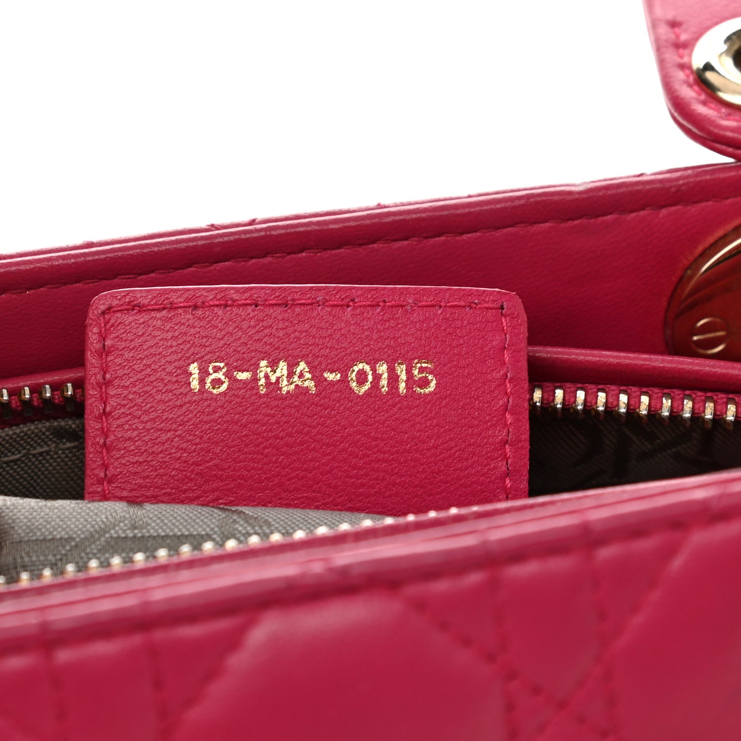 Lambskin Cannage Medium Lady Dior Pink