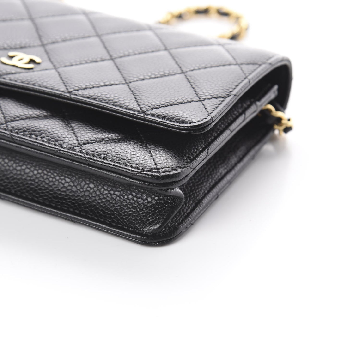 Caviar Quilted Wallet On Chain WOC Black