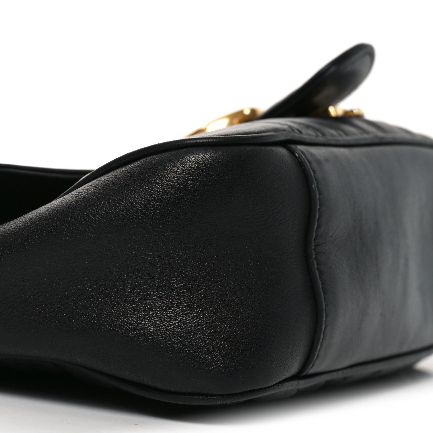 Gucci Calfskin Matelasse Small GG Marmont Shoulder Bag Black 9 of 11