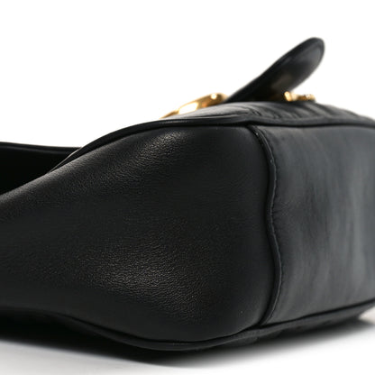 Gucci Calfskin Matelasse Small GG Marmont Shoulder Bag Black 9 of 11