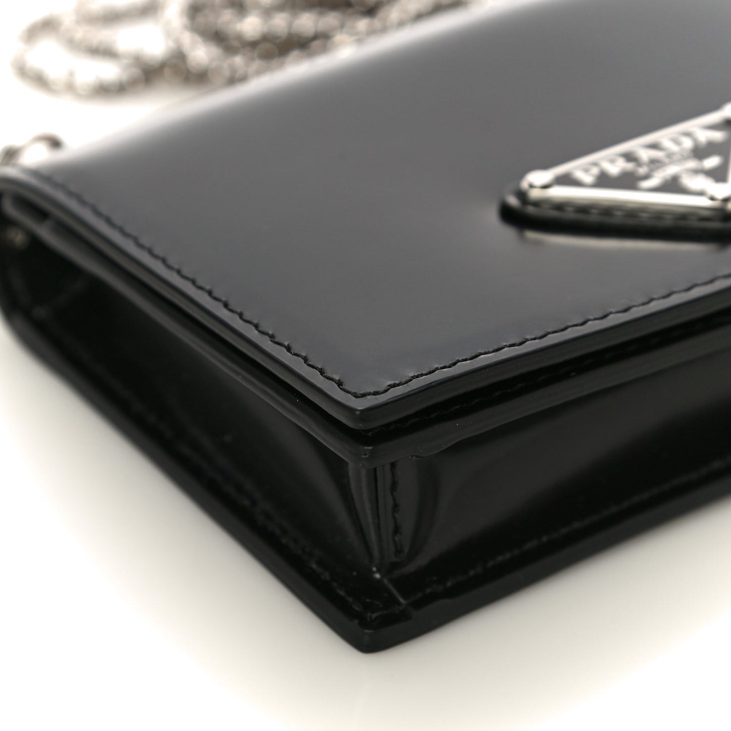Spazzolato Chain Card Holder Wallet Black
