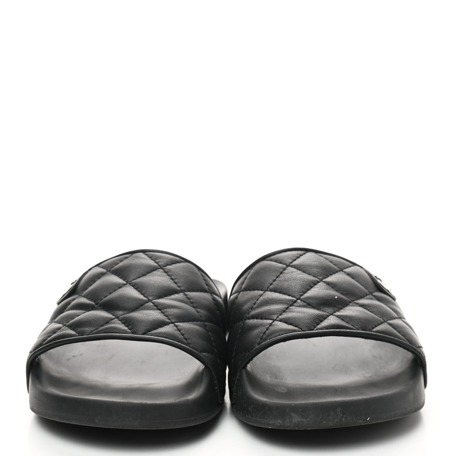 Chanel Lambskin Quilted CC Mules Sandals 38 Black 2 of 8