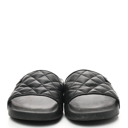 Chanel Lambskin Quilted CC Mules Sandals 38 Black 2 of 8