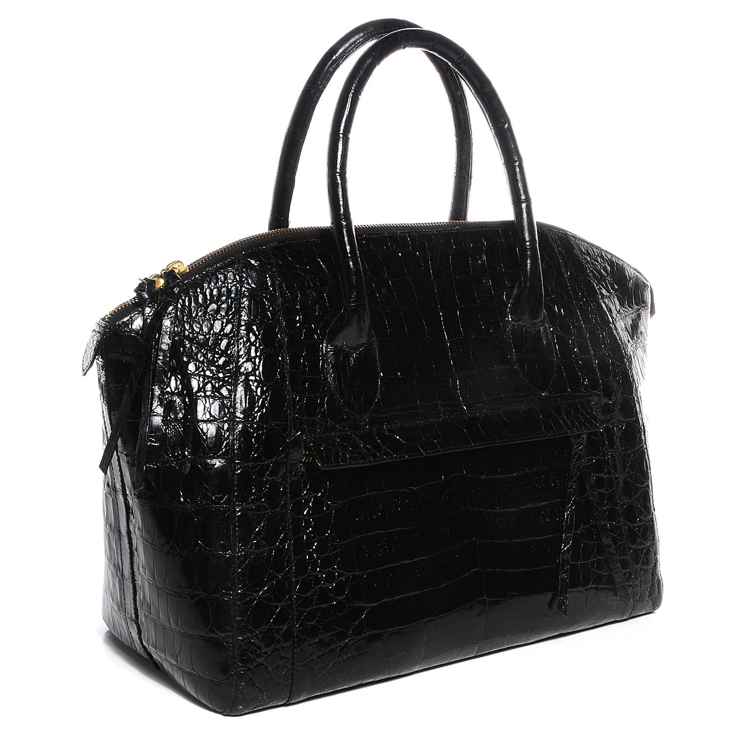 Nancy Gonzalez Glossy Crocodile Medium Satchel Black 3 of 7