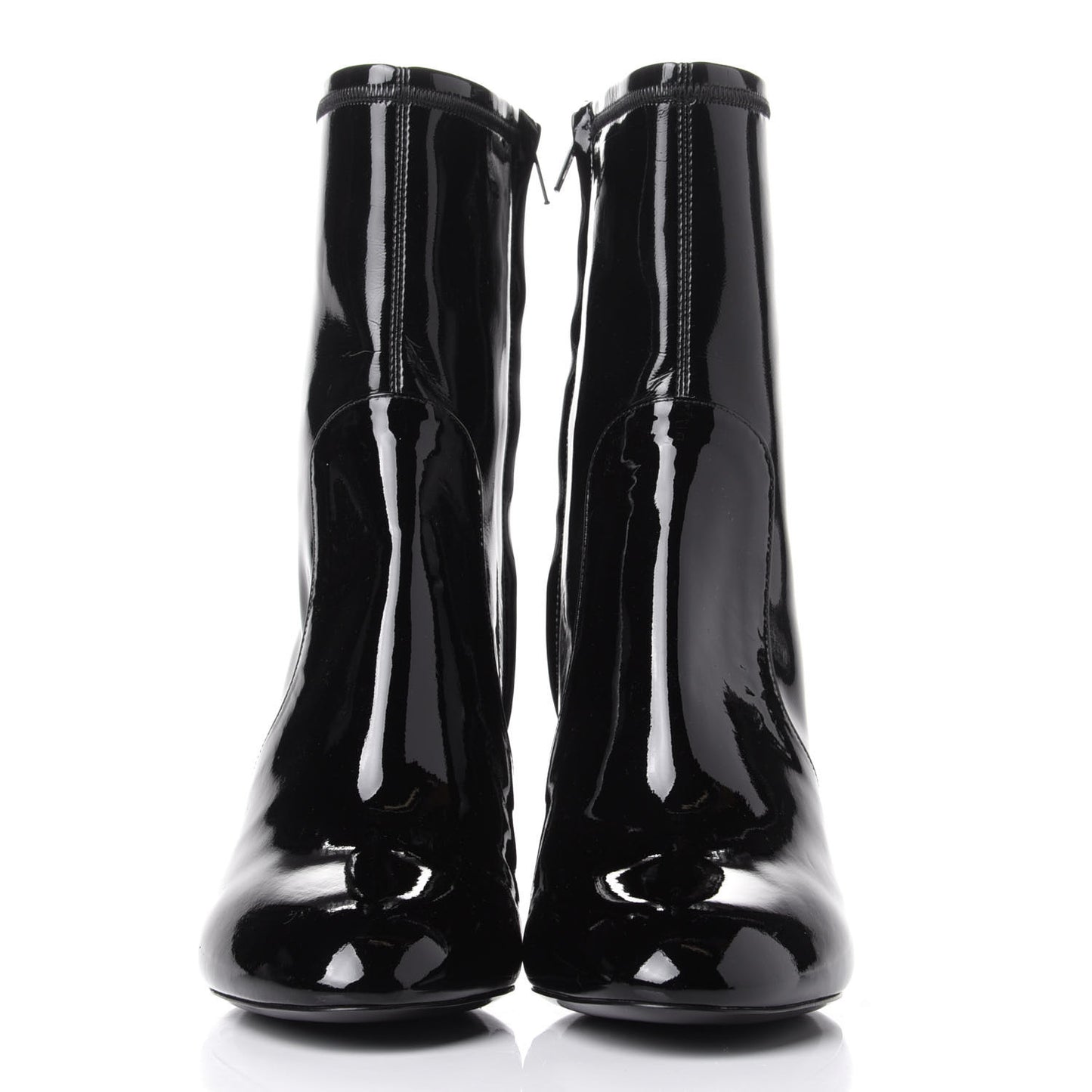 Patent Silhouette Ankle Boots 37.5 Black
