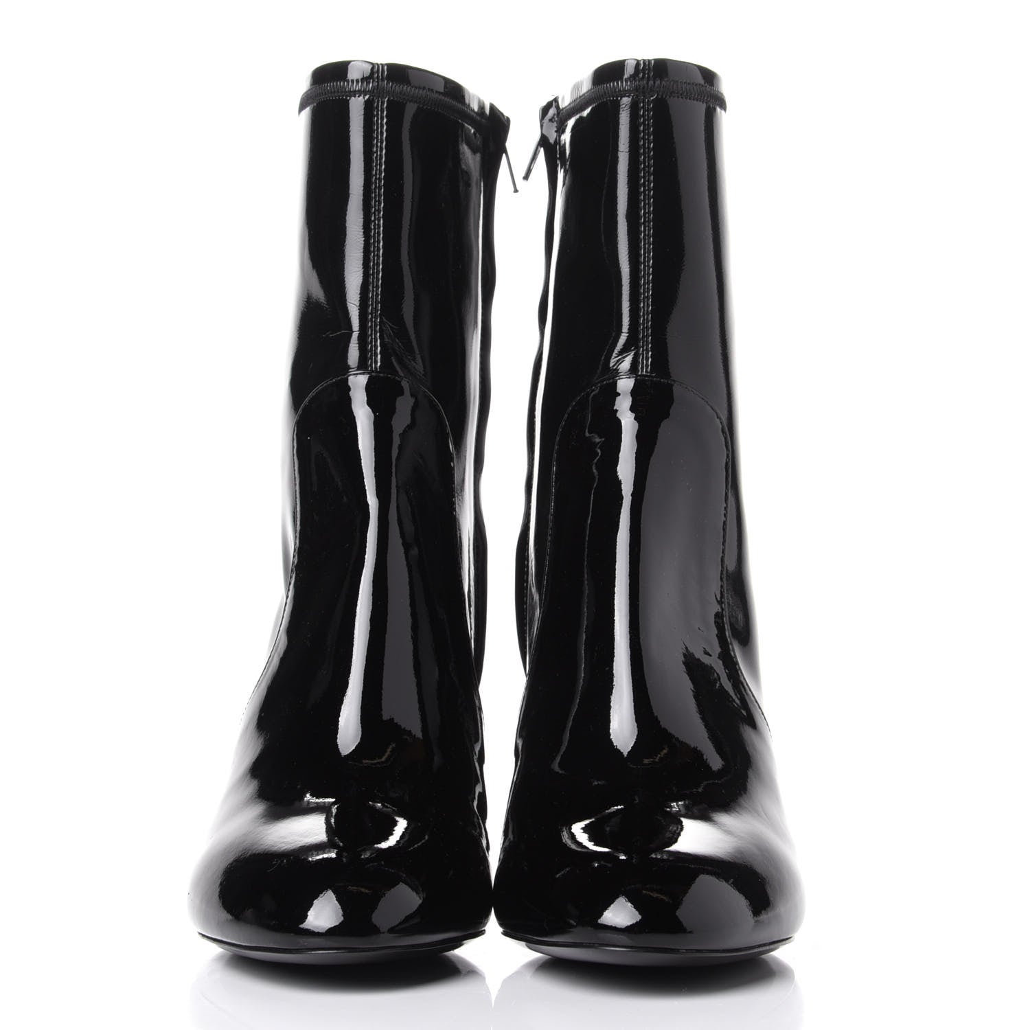 Louis Vuitton Patent Silhouette Ankle Boots 37.5 Black 2 of 9