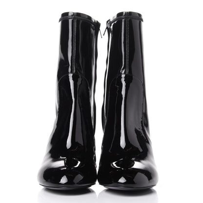 Louis Vuitton Patent Silhouette Ankle Boots 37.5 Black 2 of 9