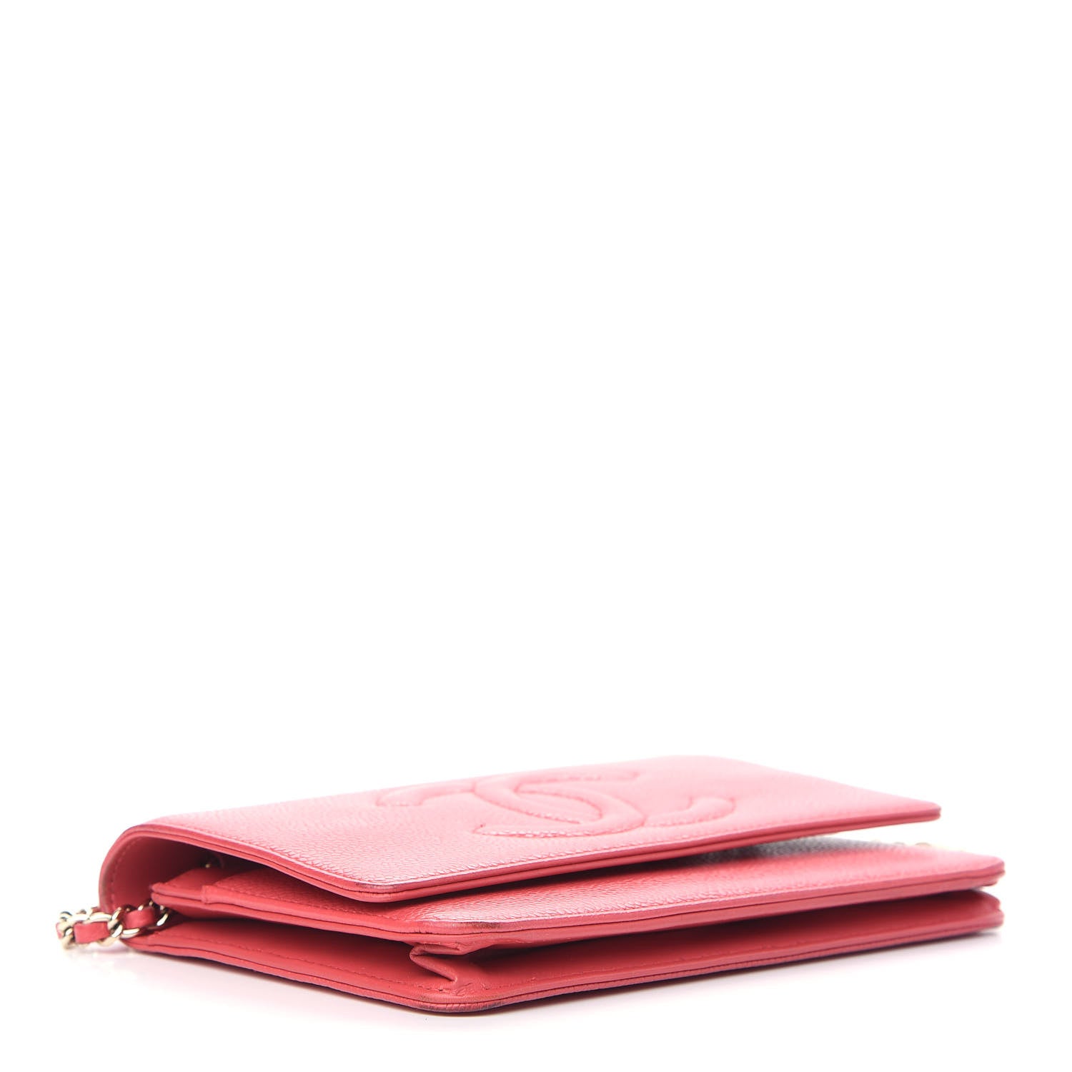 Chanel Caviar Timeless CC Wallet On Chain WOC Coral 4 of 9