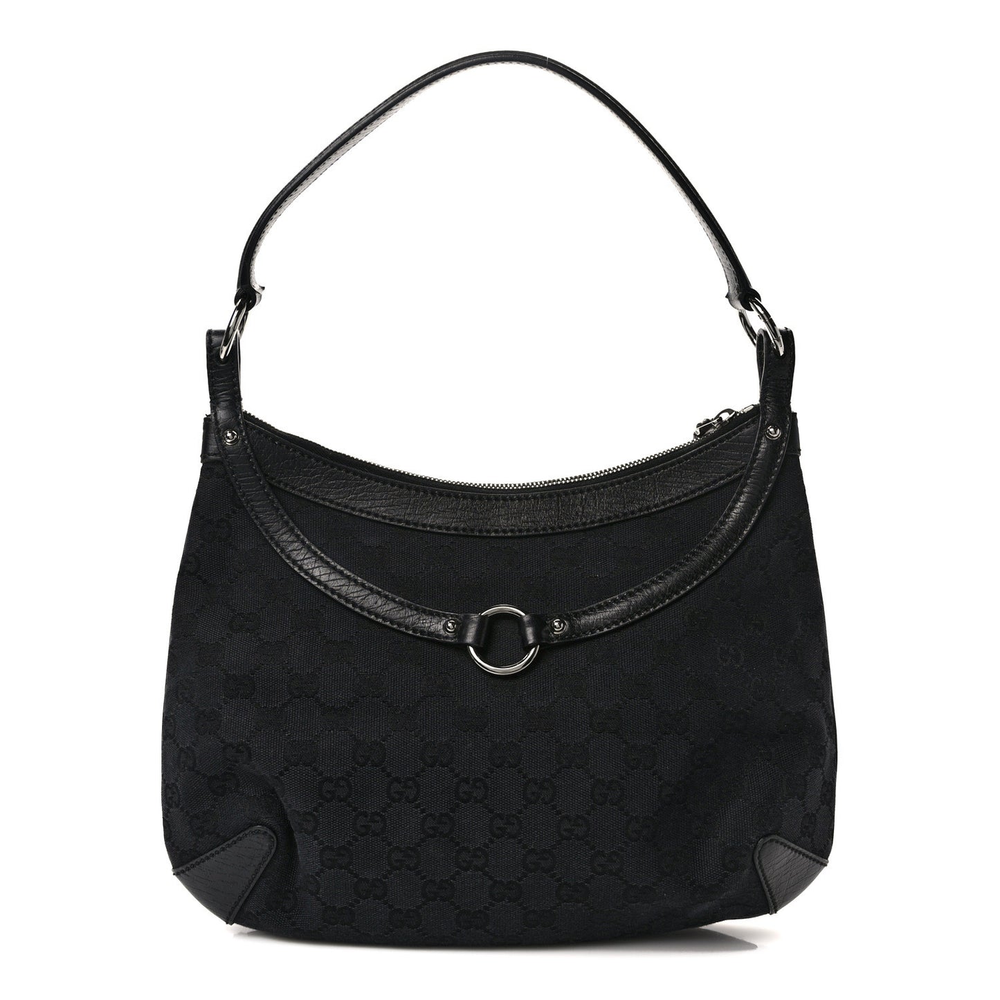 Monogram Horsebit Hobo Black