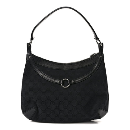 Gucci Monogram Horsebit Hobo Black 1 of 11