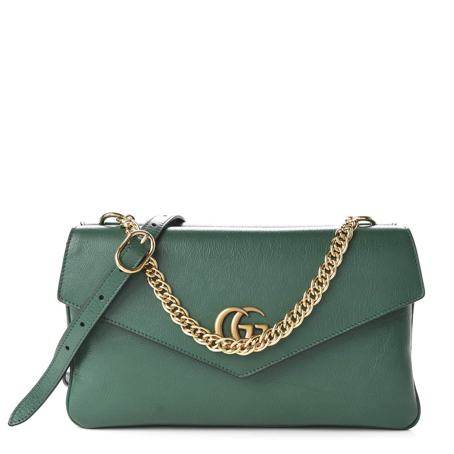 Gucci Calfskin Medium Thiara Double Envelope Shoulder Bag Blue Green 1 of 10