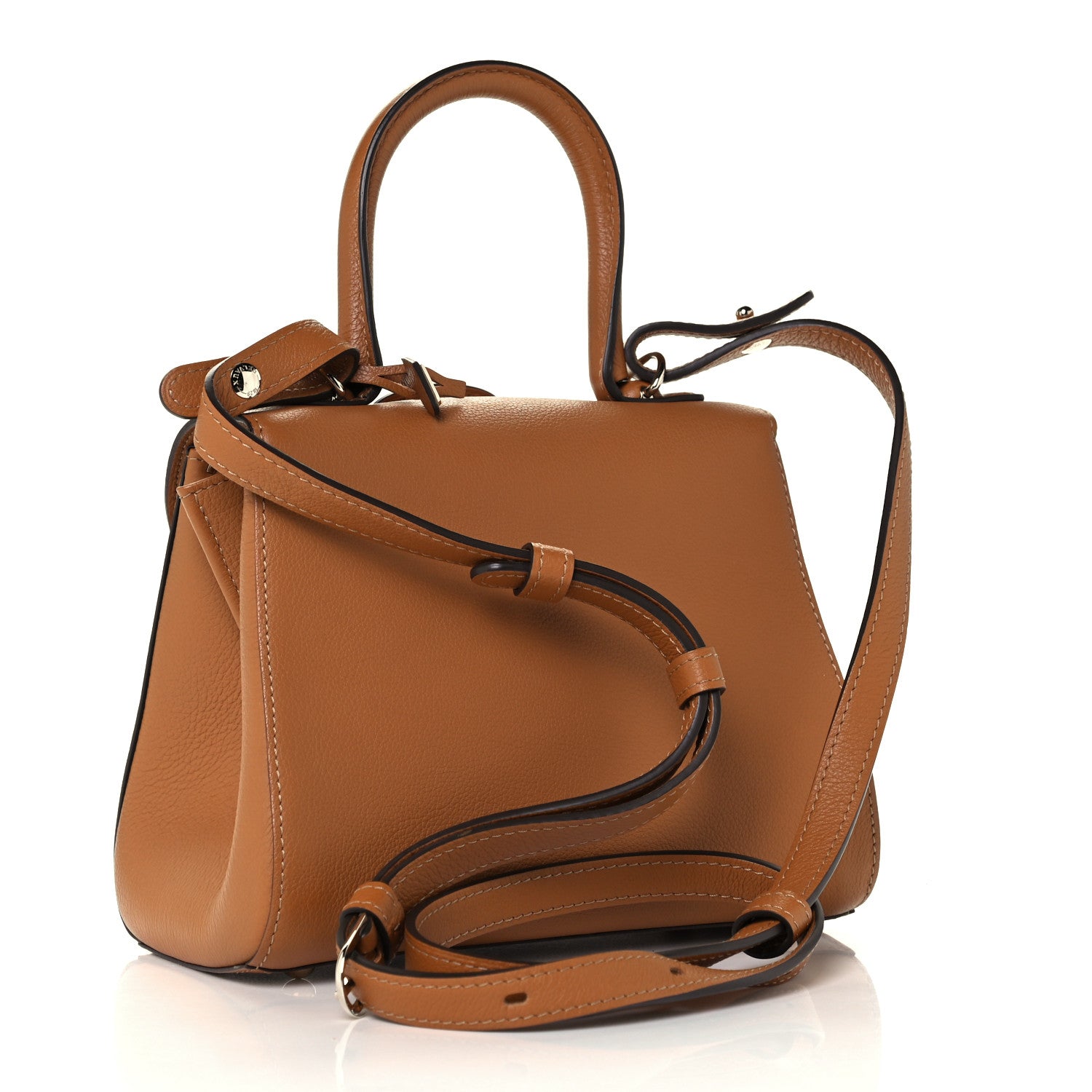 Delvaux Grained Calfskin Mini Brillant Satchel Natural 3 of 11