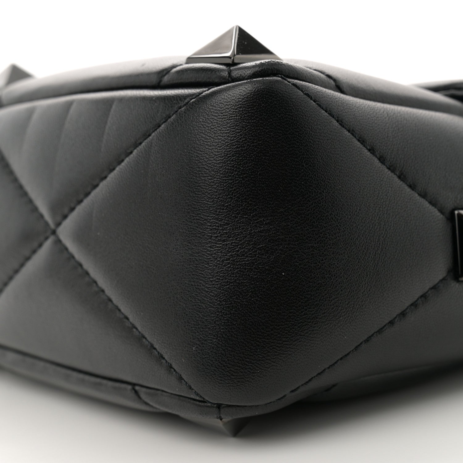 Valentino Garavani Nappa Monochrome Medium Roman Stud Shoulder Bag Black 9 of 9