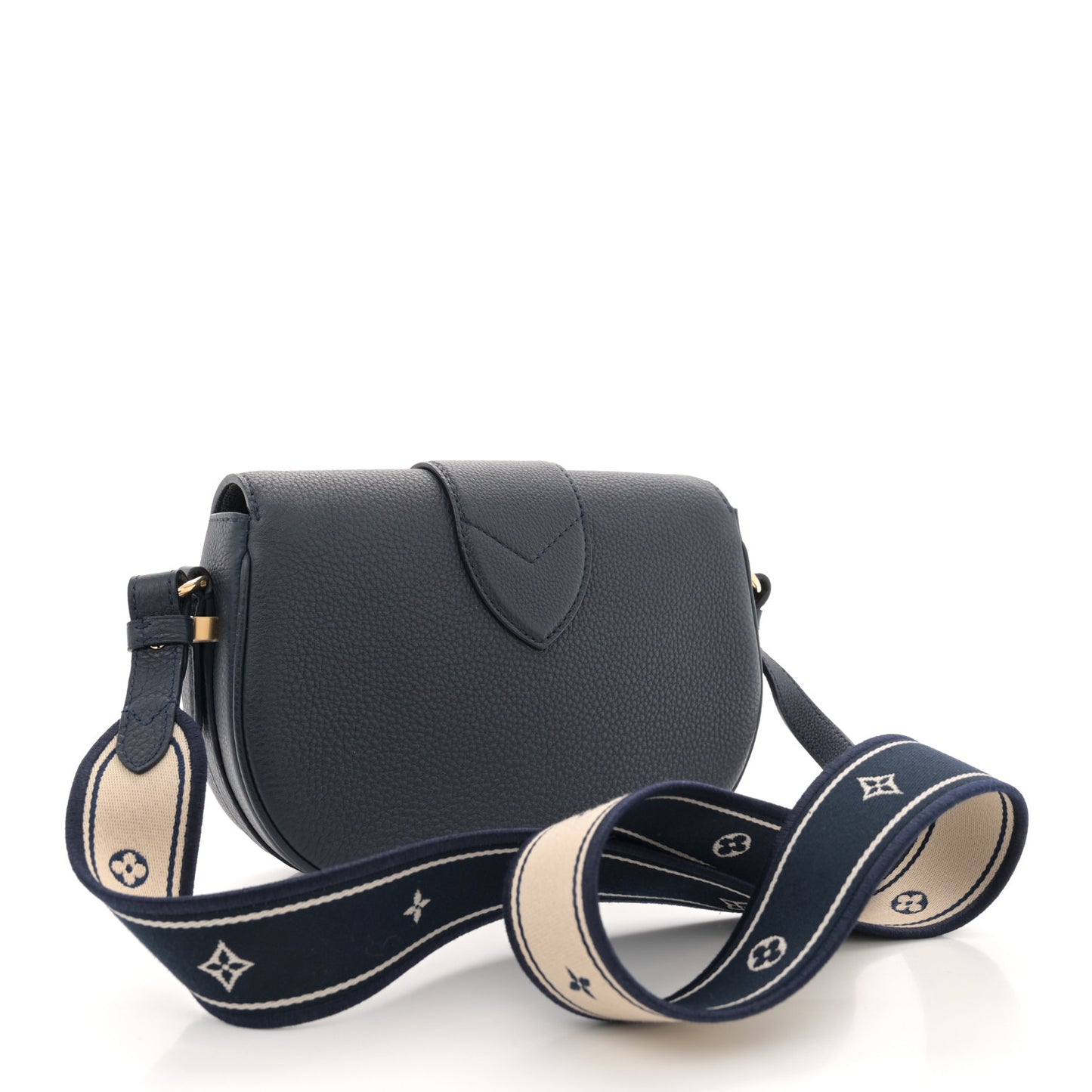Grained Calfskin LV Pont 9 Soft MM Bleu Marine