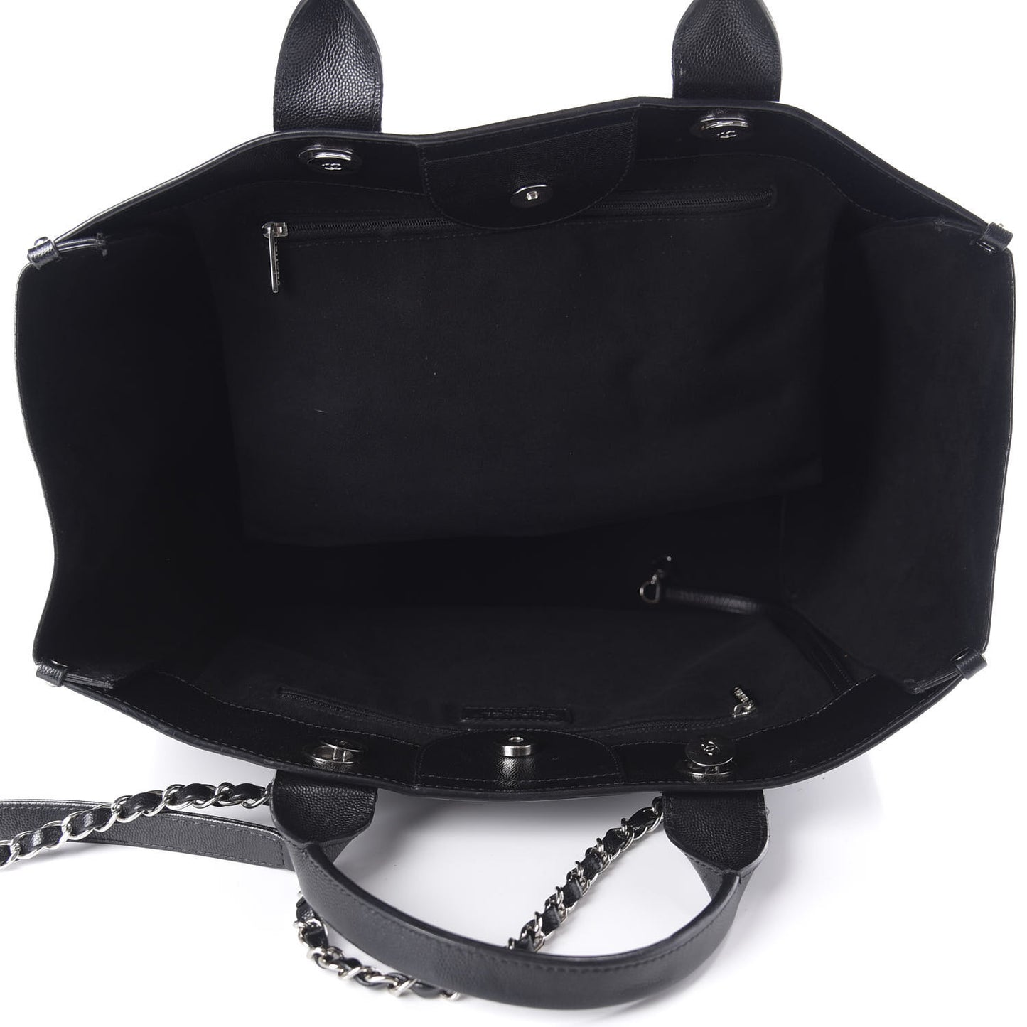Caviar Medium Studded Deauville Tote Black