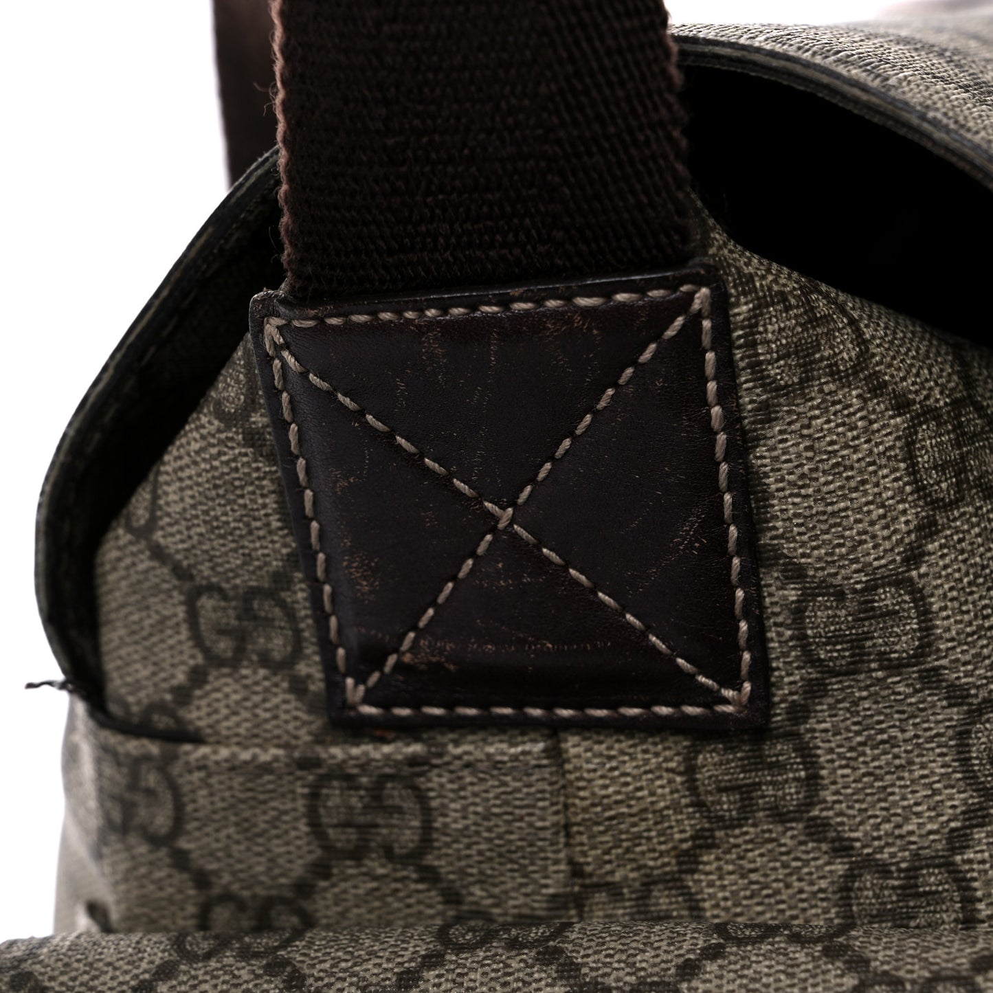 GG Plus Monogram Messenger Diaper Bag Dark Brown