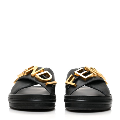 Fendi Vitello Womens Fendigraphy Slide Sandals 40 Black 2 of 10