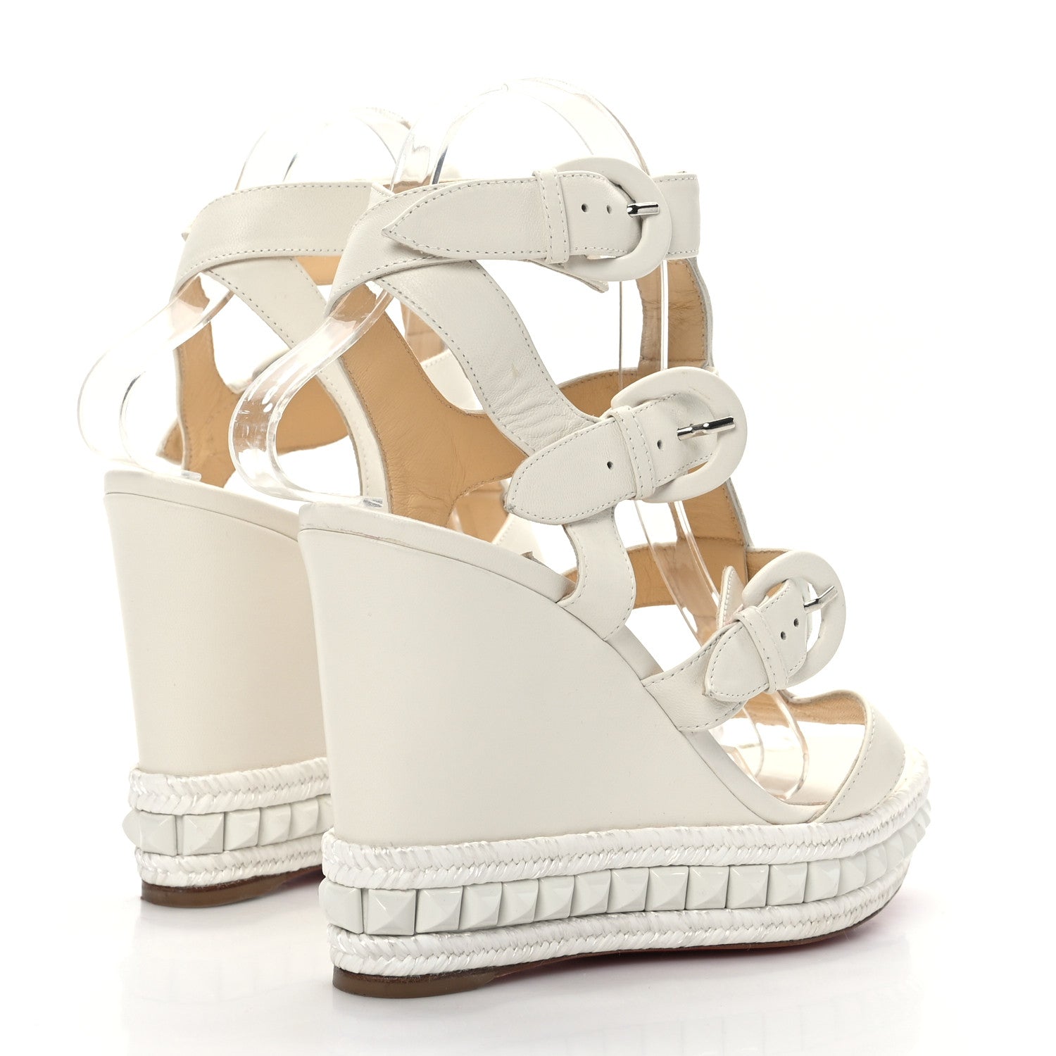 Christian Louboutin Nappa Rocknbuckle 60 Platform Sandals 38 White 3 of 7