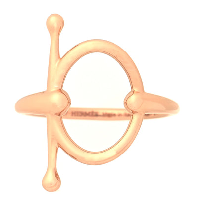 Hermes 18K Rose Gold PM Filet D'Or Ring 54 6.75 1 of 5