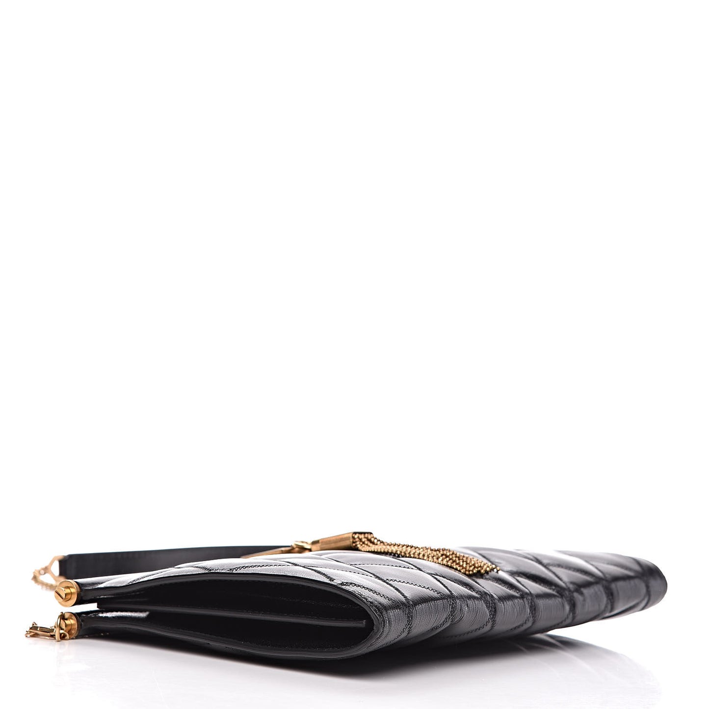 Goatskin Quilted Medium Gem Bag Black