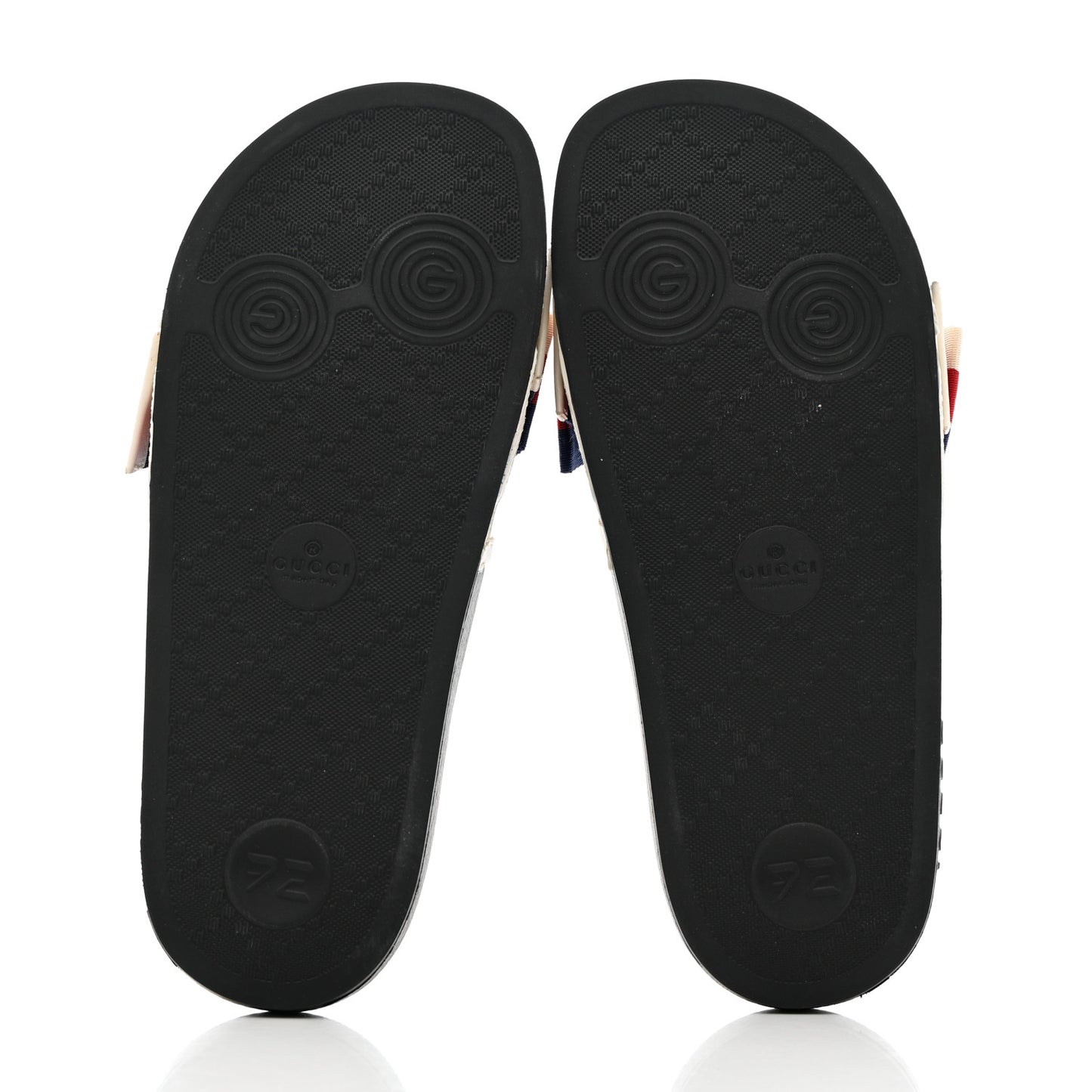 Satin Web Sylvie Bow Slide Sandals 37 White