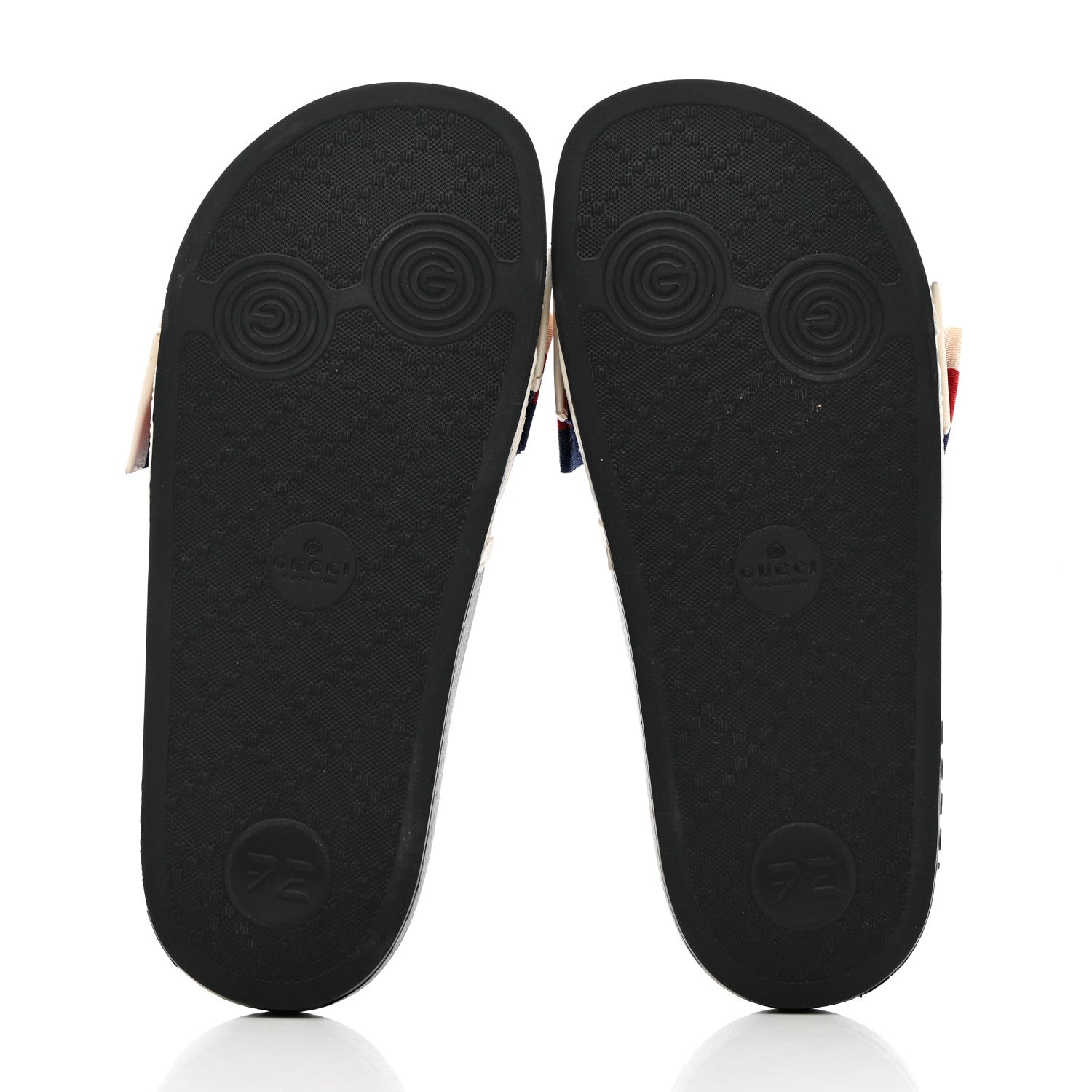 Gucci Satin Web Sylvie Bow Slide Sandals 37 White 5 of 9