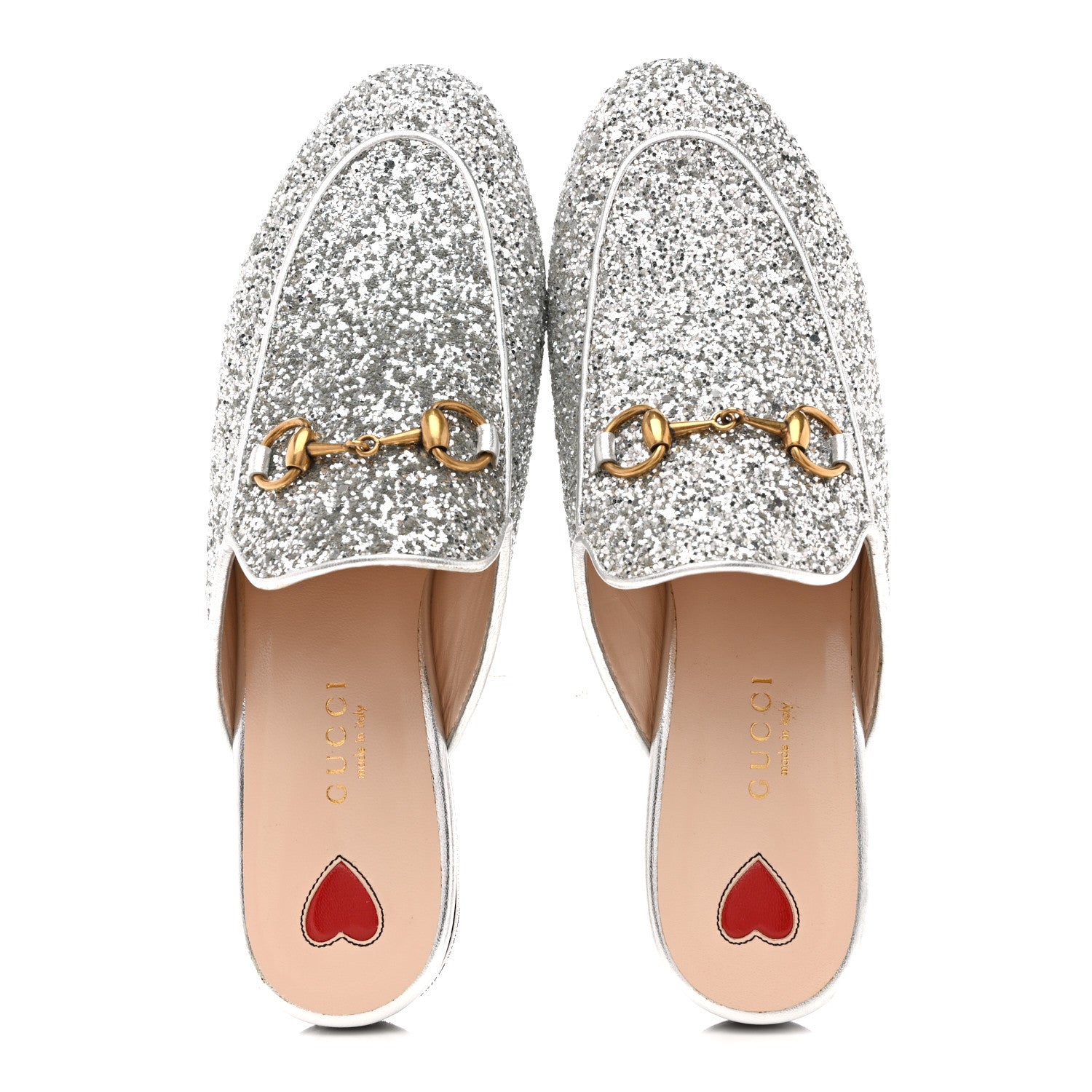 Gucci Glitter Womens Princetown Slippers 36 Silver 2 of 10