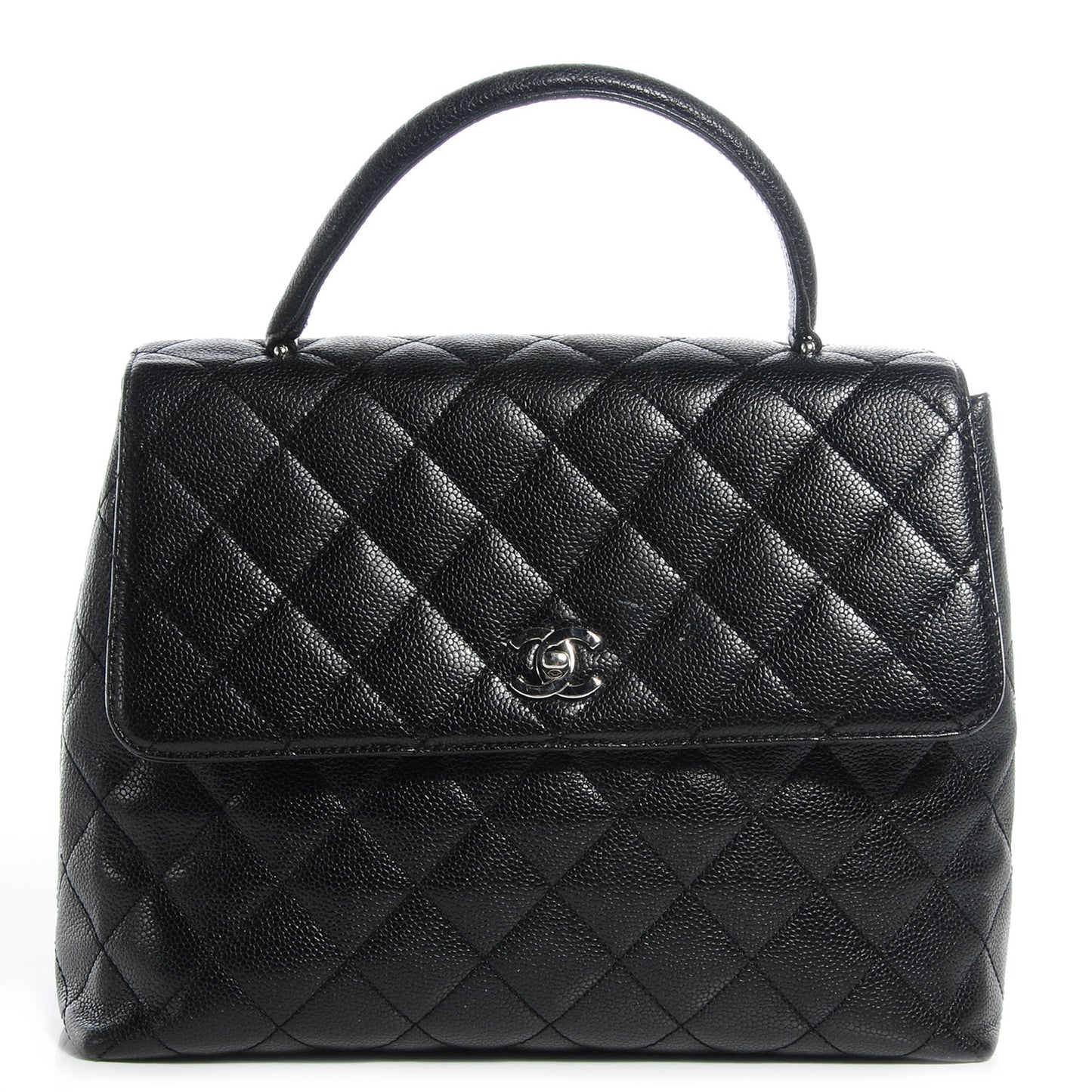 Caviar Quilted Jumbo Kelly Flap Black
