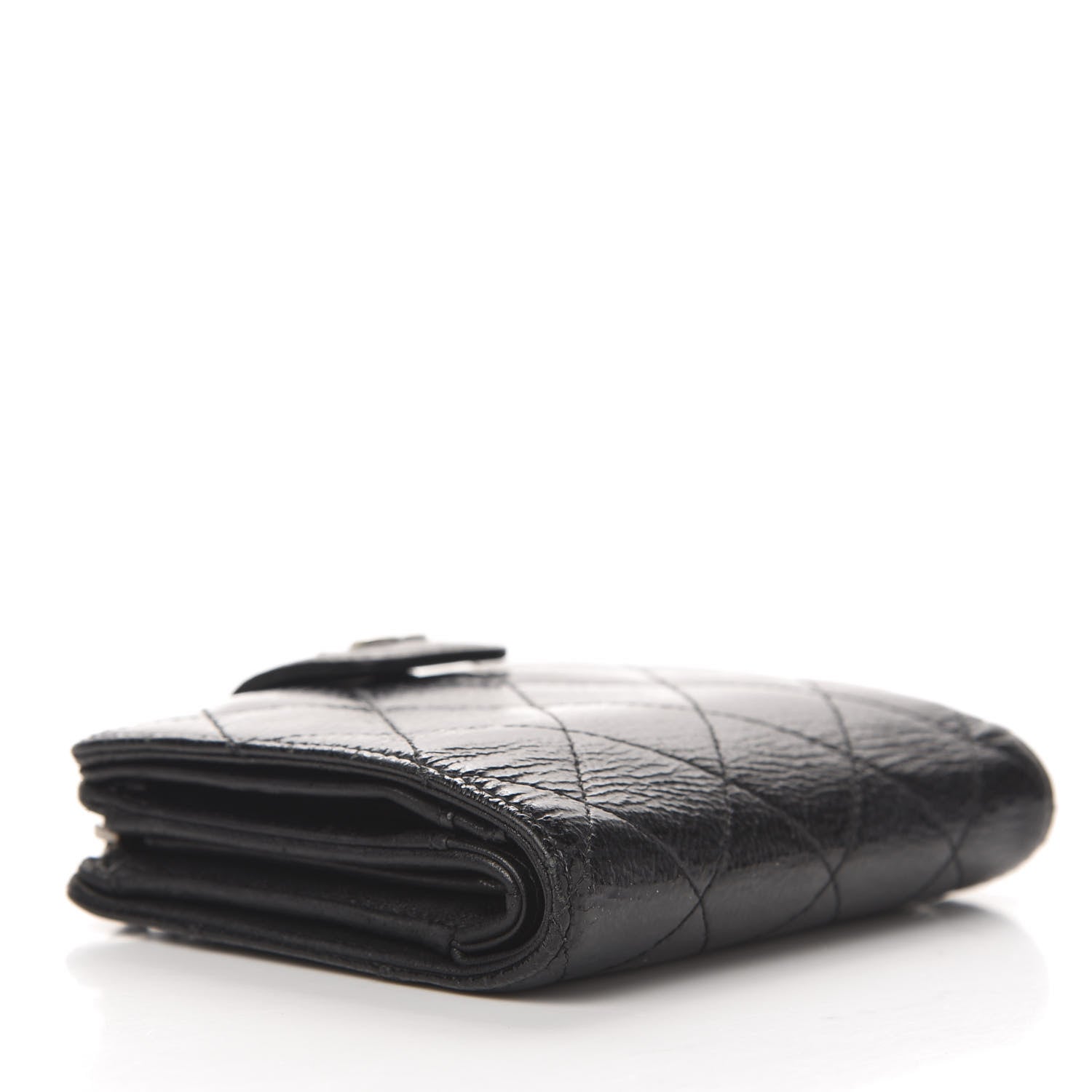 Chanel Patent Caviar CC Compact French Flap Wallet Black 4 of 13