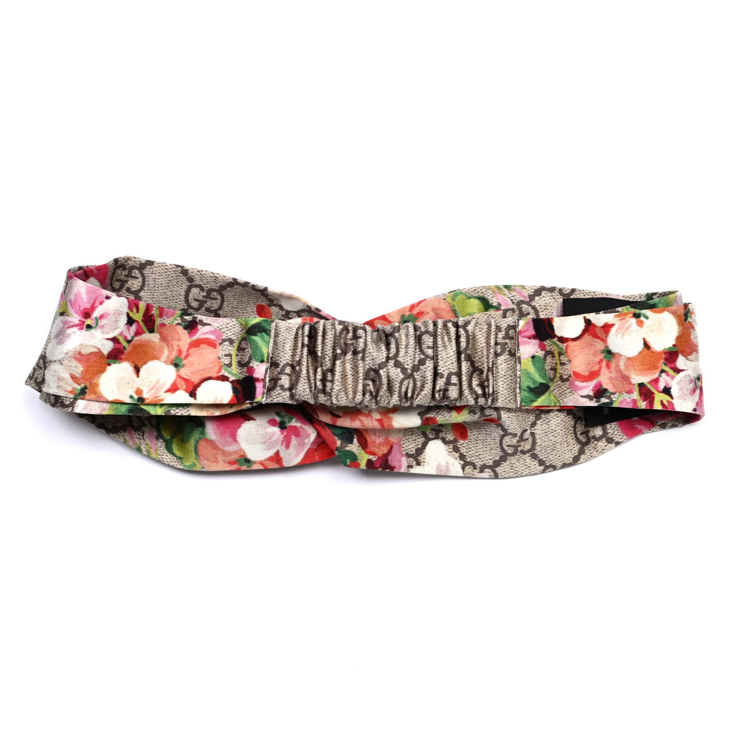 Silk Monogram Blooms Print Headband Antique Rose