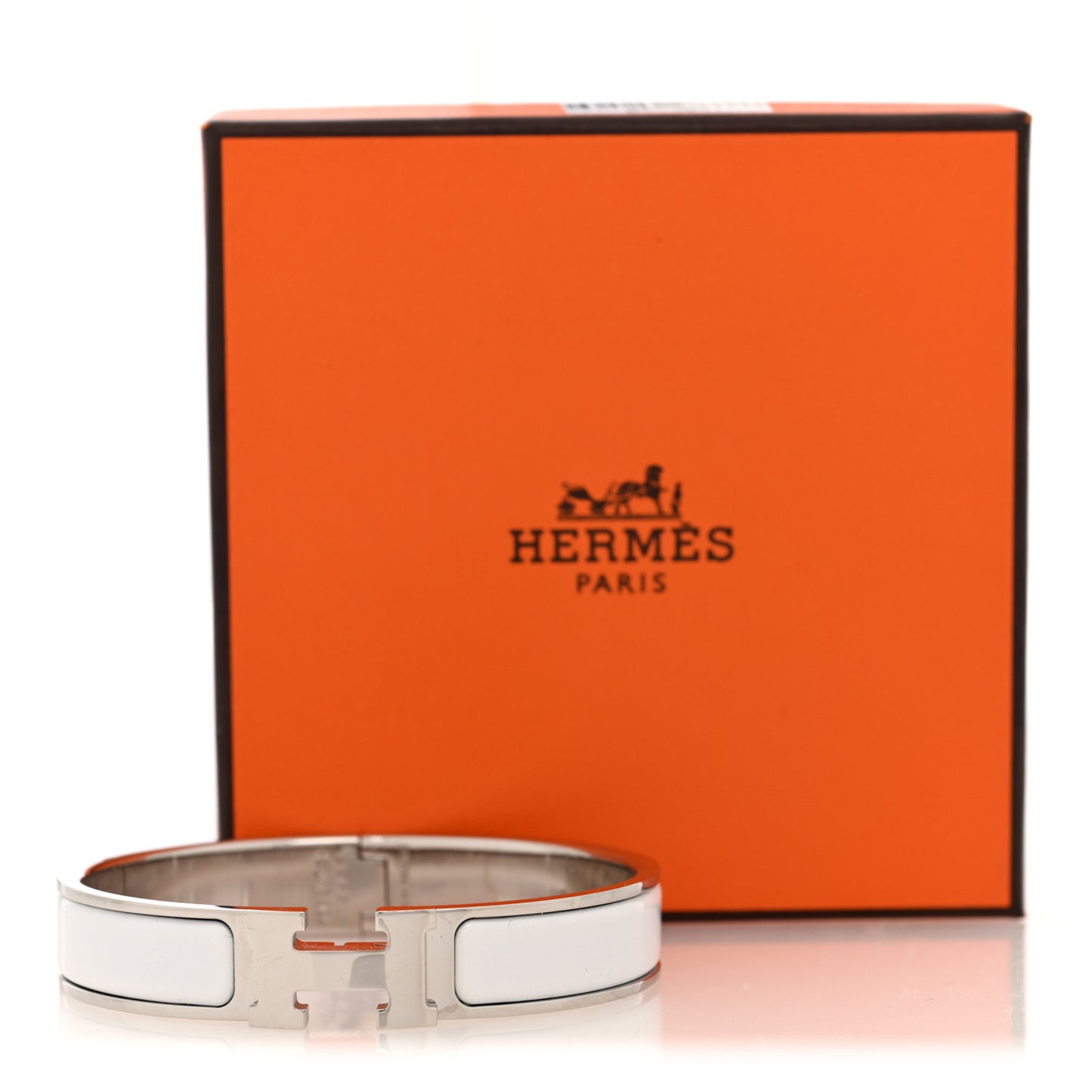 Enamel Narrow Clic Clac H Bracelet White