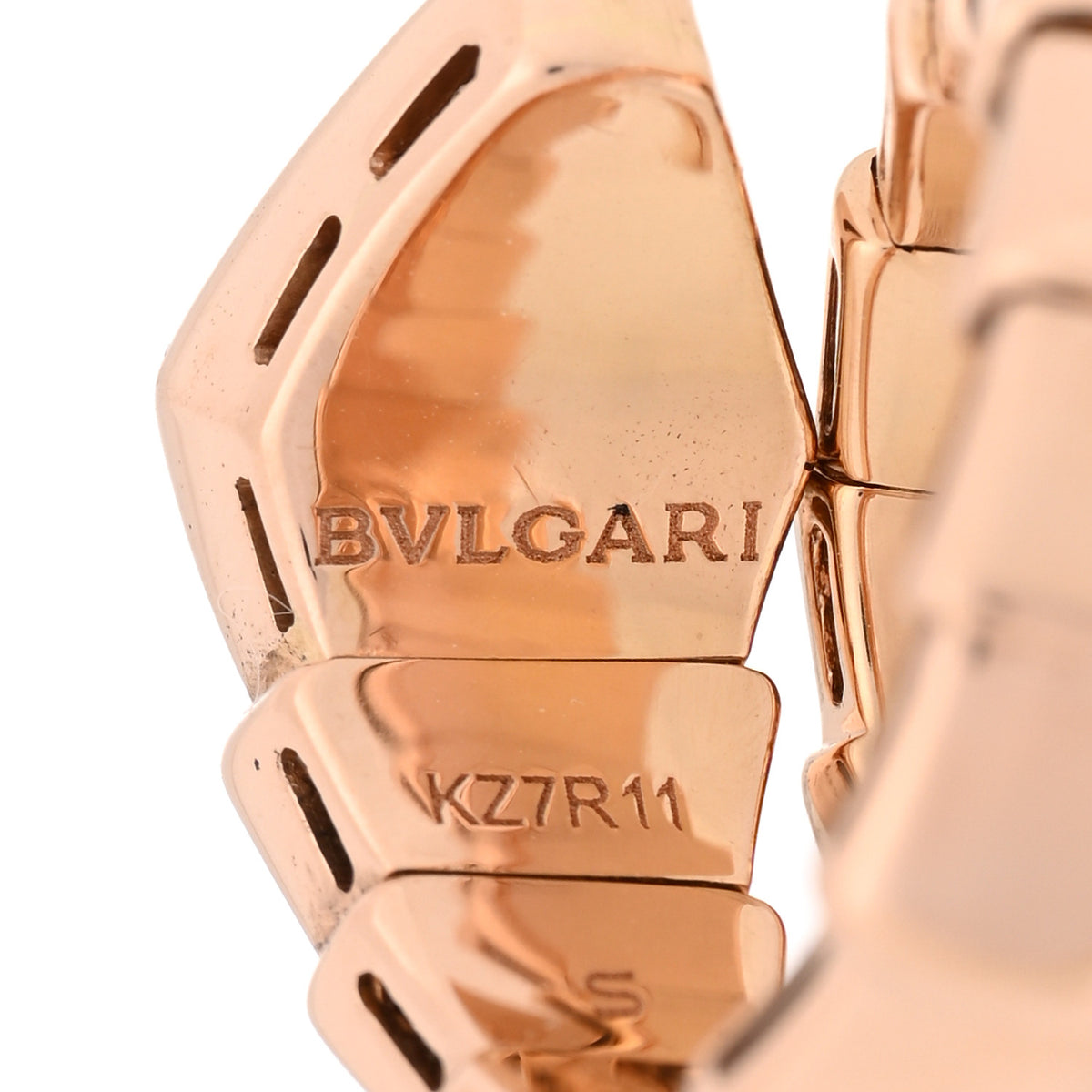 Bulgari 18K Rose Gold Diamond Serpenti Viper Ring S 4 of 4