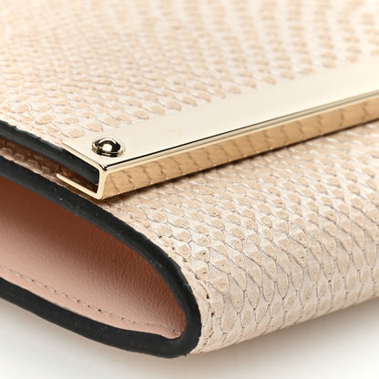 Jimmy Choo Embossed Snakeskin Milla Wallet on Chain Nude 8 of 9