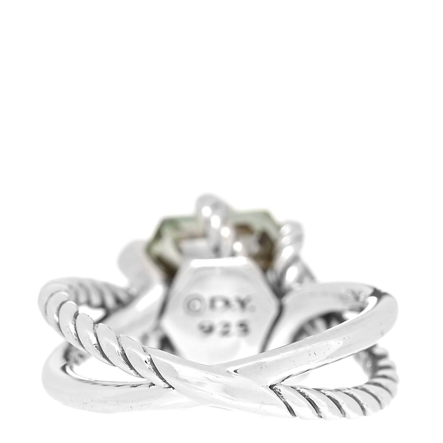 Sterling Silver Diamond Prasiolite 10mm Cable Wrap Ring 48 4.5